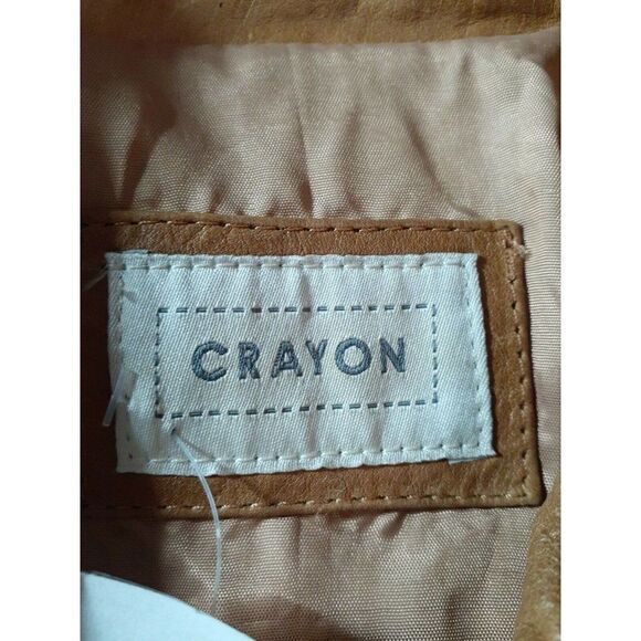 Crayon Leather Trench Coat Brown Cognac Vintage Made in Argentina. Size Small - Picture 11 of 12